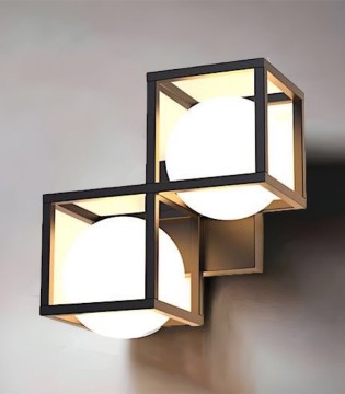Aplique de pared Desigual doble 2 luces Negro - Mantra 2
