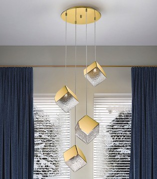 Lámpara de techo Priscila 4 luces oro - Schuller 2