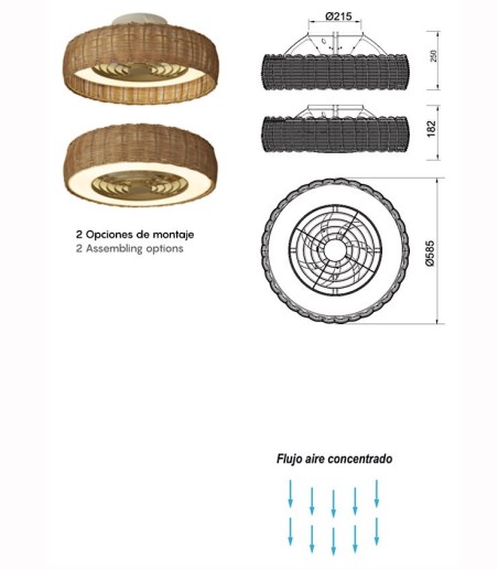 Características Ventilador de techo Kilimanjaro Mini 8226 DC LED 58cm IP44 - Mantra