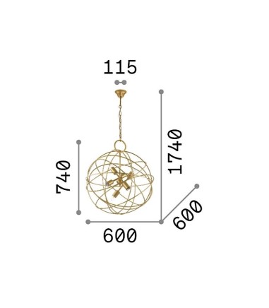 Lámpara de techo Konse SP6 60 - Ideal Lux