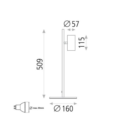 Lámpara de mesa Gina GU10 - ACB