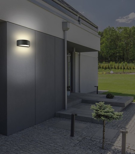 Aplique de pared Aysel LED 2L Antracita IP54 - ACB