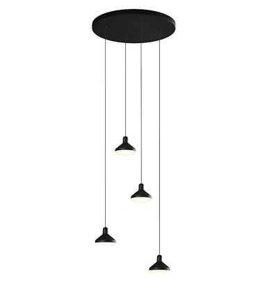 Lámpara colgante negra Sirio 4L 32W LED 7313 - Mantra