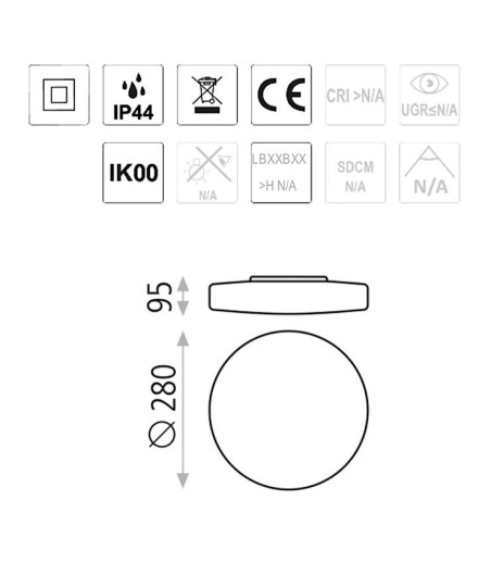 Plafón de techo bombillas Moon IP44 - ACB