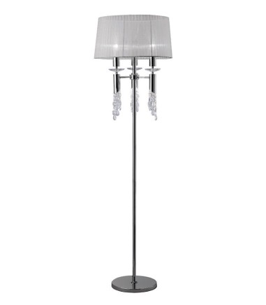 Lámpara de pie Tiffany cromo  3 luces E27 - Mantra