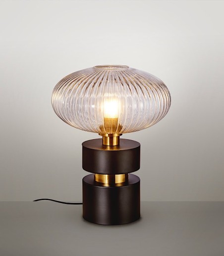 Lámpara de mesa NORMA 1 luz negro latón - Schuller