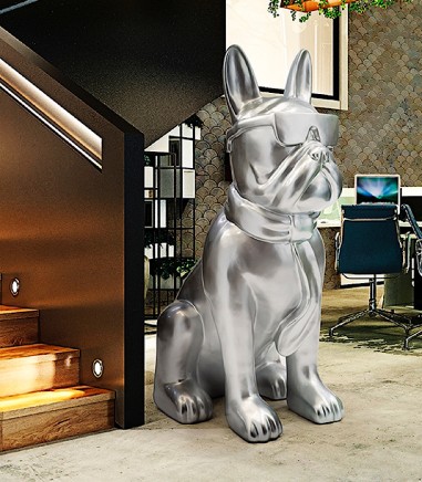 Figura de suelo grande Plata Bulldog Francés - Schuller