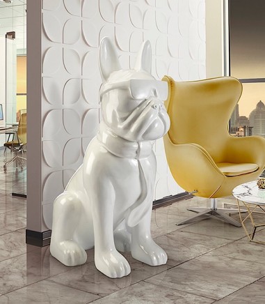 Figura Grande Blanca Bulldog Francés - Schuller