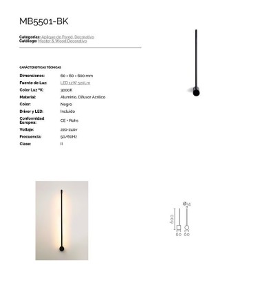 Aplique de pared Dirlight 60cm 12W