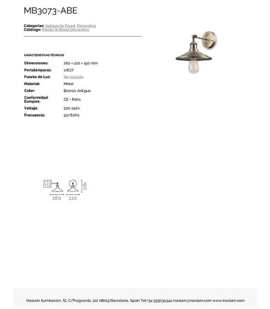Aplique de pared campana industrial...