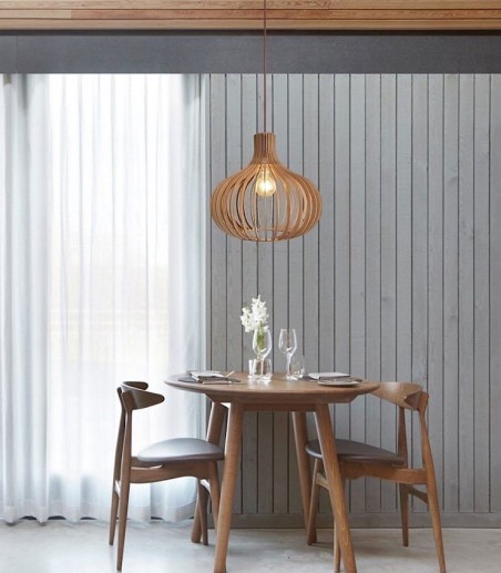 Lámpara de techo Baoba - Ineslam madera natural Ø50 cm