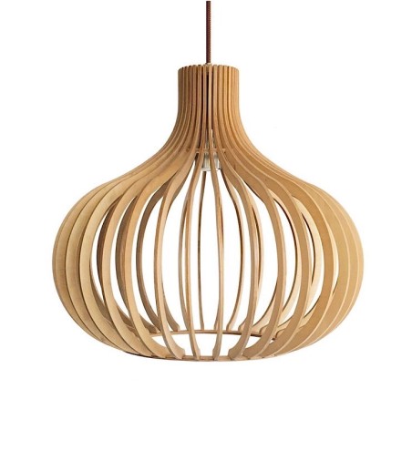 Lámpara de techo Baoba - Ineslam madera natural Ø50 cm