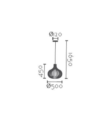 Dimensiones Lámpara de techo Baoba - Ineslam madera natural Ø50 cm
