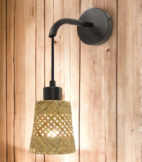 Aplique de pared con mimbre Lino E14