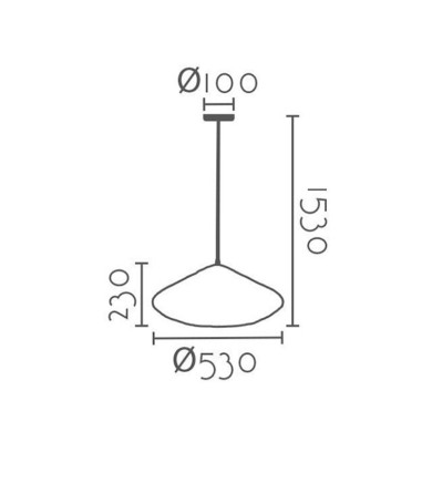 Dimensiones Lámpara de techo Amapola-nat  Ineslam mimbre natural Ø53