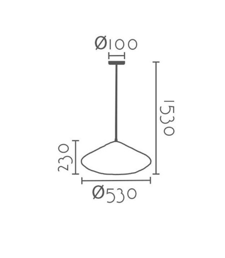 Dimensiones Lámpara de techo Amapola-nat  Ineslam mimbre natural Ø53