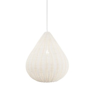Lámpara de techo Mitra Ineslam mimbre blanco natural Ø38