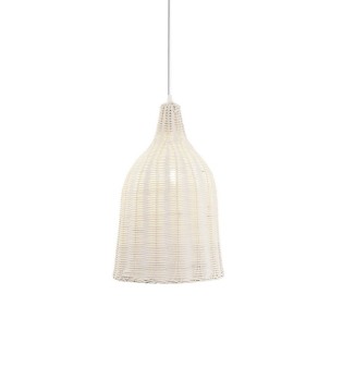 Lámpara de techo Papiro Ineslam mimbre natural blanco Ø28
