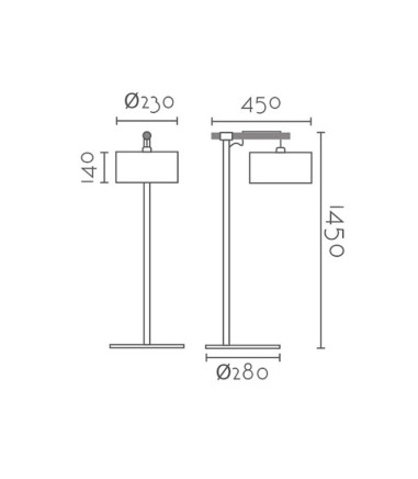 Dimensiones Lámpara de pie madera nórdica ML2117-WH - Ineslam