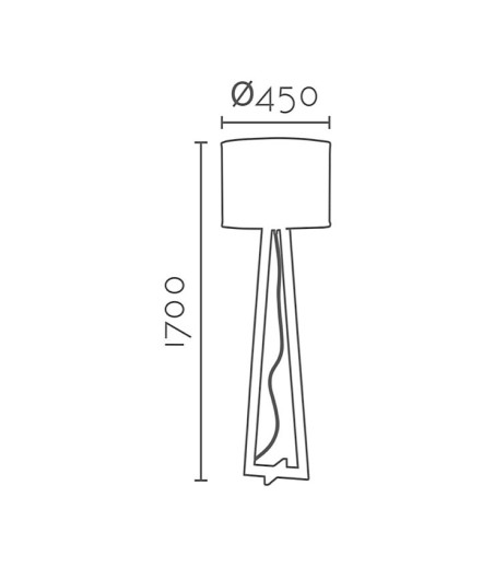 Dimensiones Lámpara de pie madera Cimboa - Ineslam