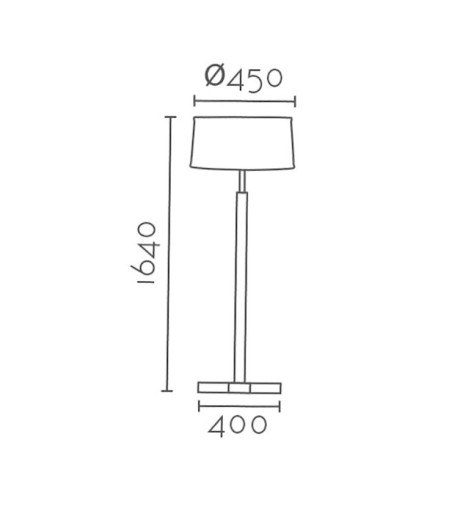 Dimensiones Lámpara de pie madera Gina - Ineslam