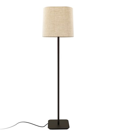 Lámpara de pie negra con pantalla beige ML2121-BK - Ineslam