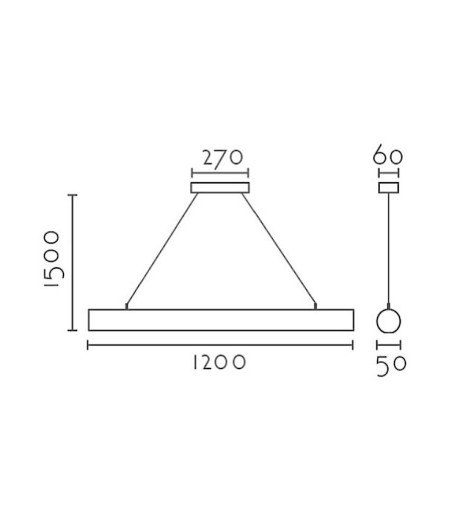 Dimensiones Lámpara de techo madera lineal LED MD2425-NAT - Ineslam
