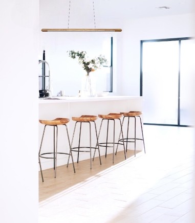 Lámpara de techo madera lineal LED MD2425-NAT - Ineslam