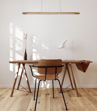 Lámpara de techo madera lineal LED MD2425-NAT - Ineslam