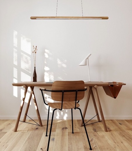Lámpara de techo madera lineal LED MD2425-NAT - Ineslam