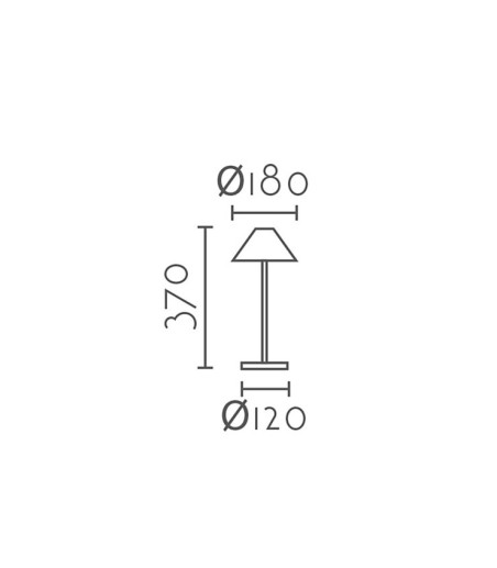 Dimensiones Lámpara de mesa negra LED MT7015-BK - Ineslam