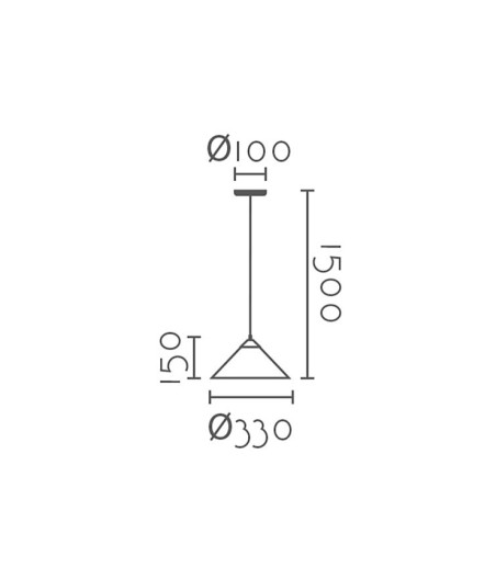Dimensiones Lámpara colgante campana marrón MD2455-MA - Ineslam