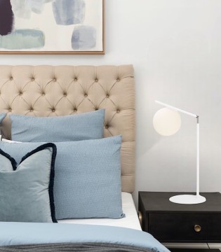 Lámpara de mesita de noche blanca E27 MT4054-WH - Ineslam