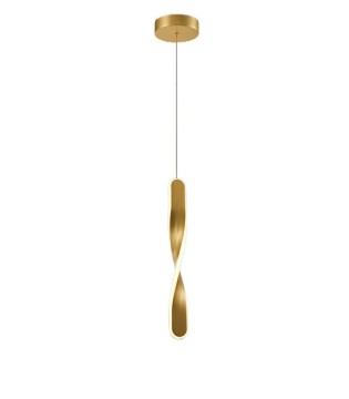 Lampara colgante LED TWIST 1 luz oro Schuller
