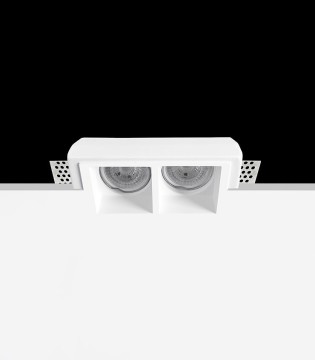 Foco empotrable enrasado e invisible de escayola doble GU10 Iris 2 - Ineslam 2