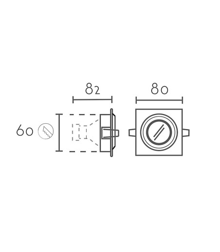 Dimensiones Foco empotrable aluminio GU10 QS0.221 - Ineslam