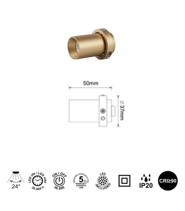 Accesorio foco TRIMASI oro 5W L50