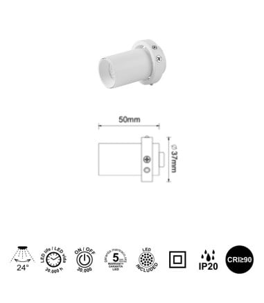 Foco empotrable TRIMASI 5W L50 Ø61...