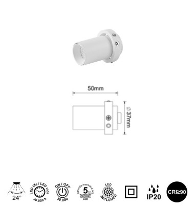 Foco empotrable TRIMASI 5W L50 Ø61...