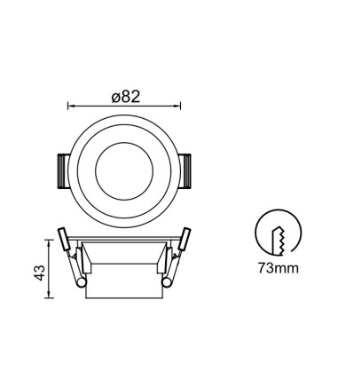Empotrable TRIMASI 7W L60 Ø82 blanco-oro