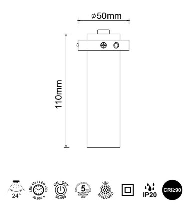 Empotrable TRIMASI 7W L110 Ø82...