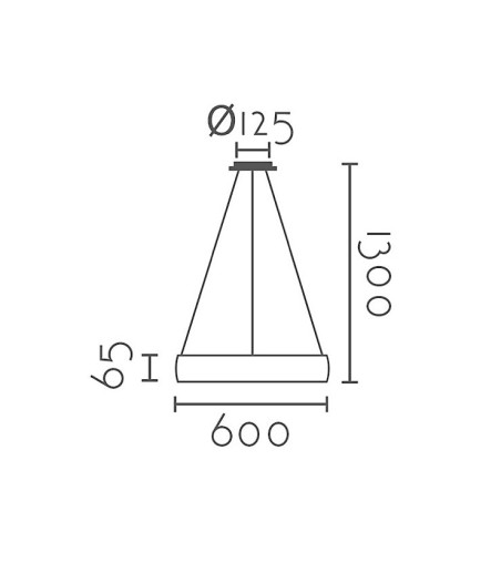 Dimensiones Lámpara colgante SUAVE 36W Ø60cm MD8148-600 - Ineslam