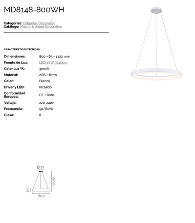Lámpara de techo circular LED Suave Ø80