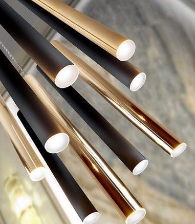Lámpara techo LED VARAS 9L oro-negro...