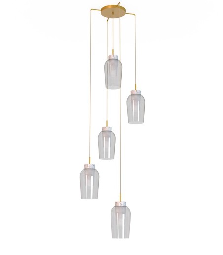 Lámpara de techo Nora oro 5L 8395 - Mantra