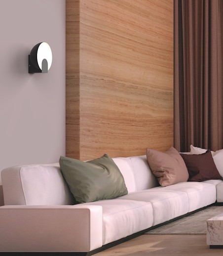 Aplique de pared LED Óculo negro 8590 - Mantra
