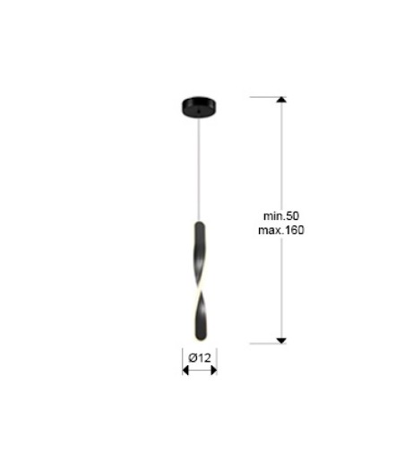 Lámpara colgante LED Twist negro 1L - Schuller