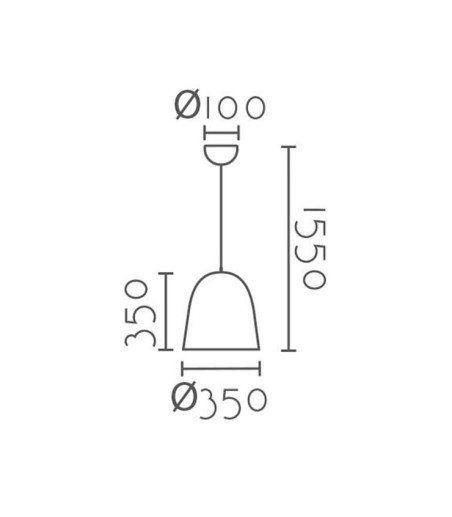 Dimensiones: Lámpara de techo campana negro-dorado MD6074B-BGD - Ineslam
