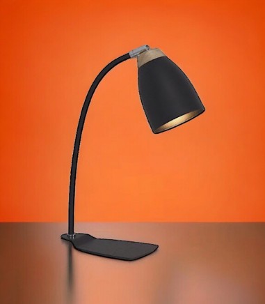 Lámpara mesa nórdica ND17SN metal negro-madera E27
