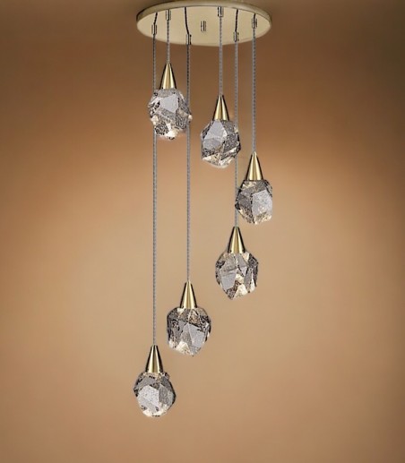 Lámpara de techo AQUARIA oro 6 luces -Schuller